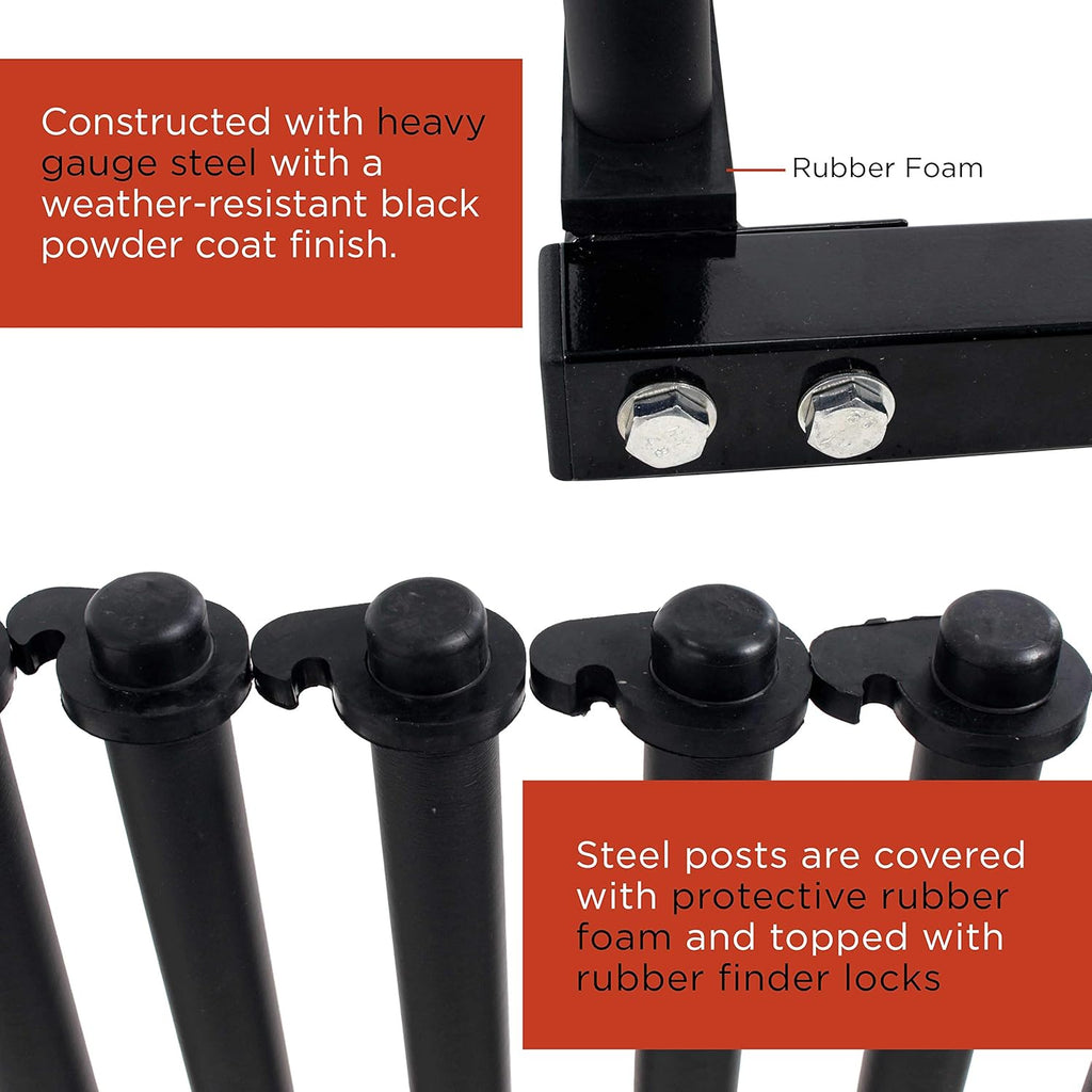 9 Slot Truck Bed Windshield Rack with Rubber Foam Pads X3750