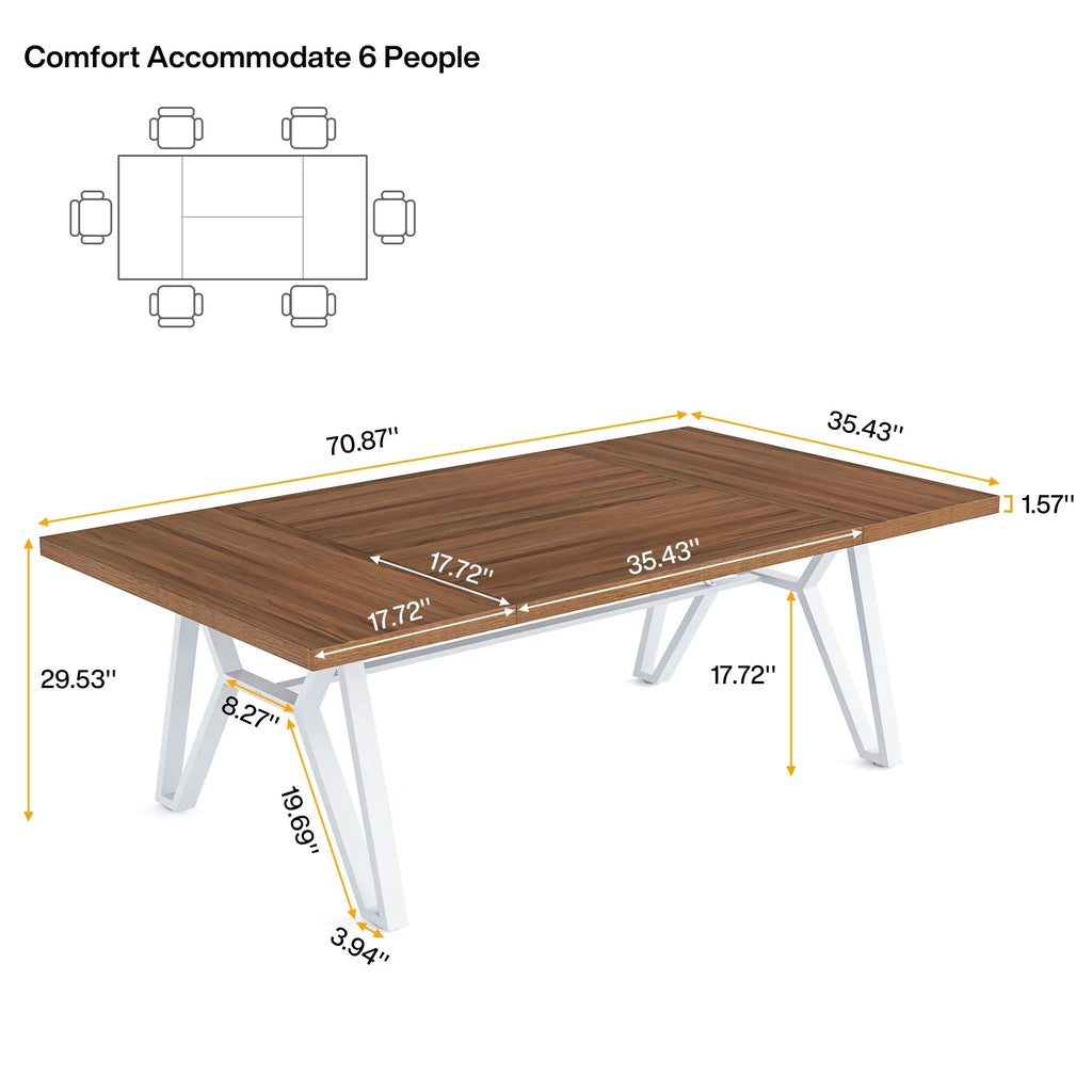 70-In Rectangular Wood Dining Table U2822