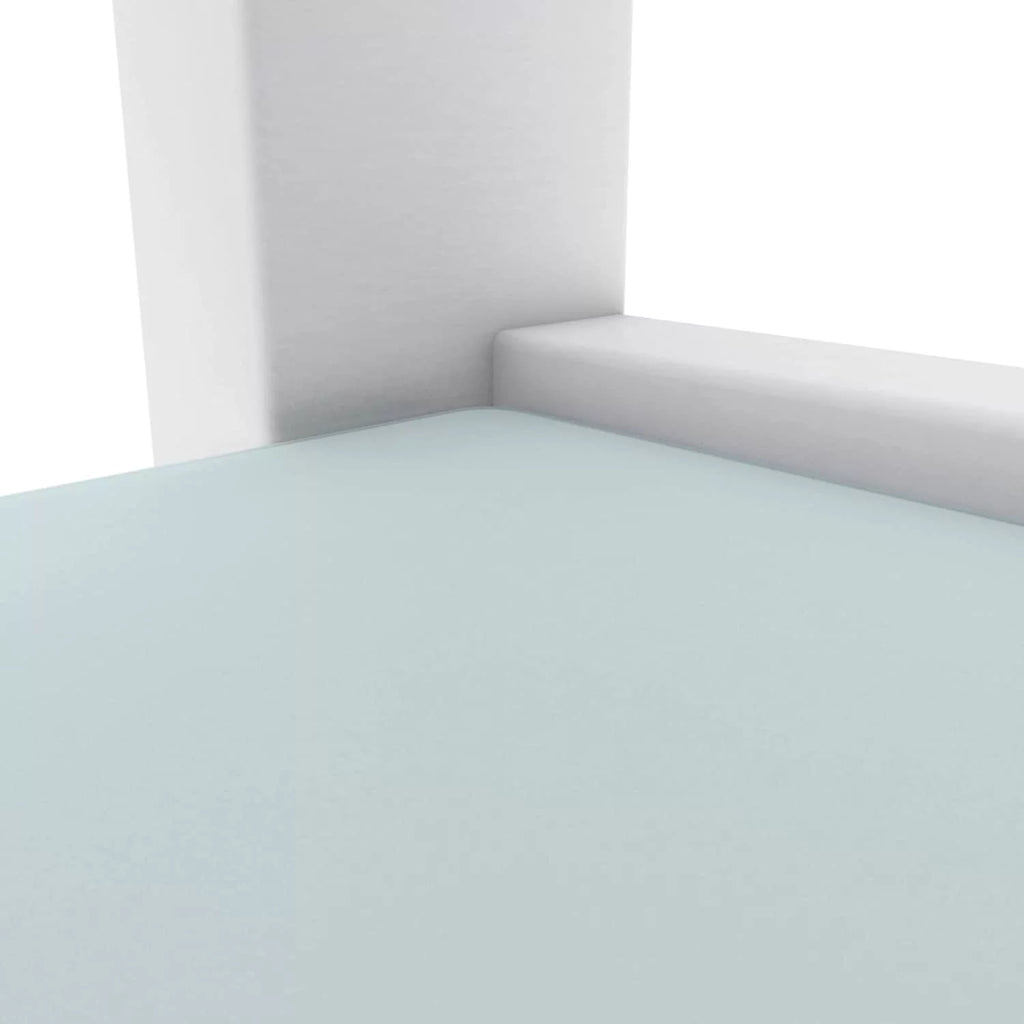 Glass End Table, 2 Layer White Small Corner Table V25306