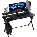 55 Inch Black Gaming Desk with Monitor Stand F5707