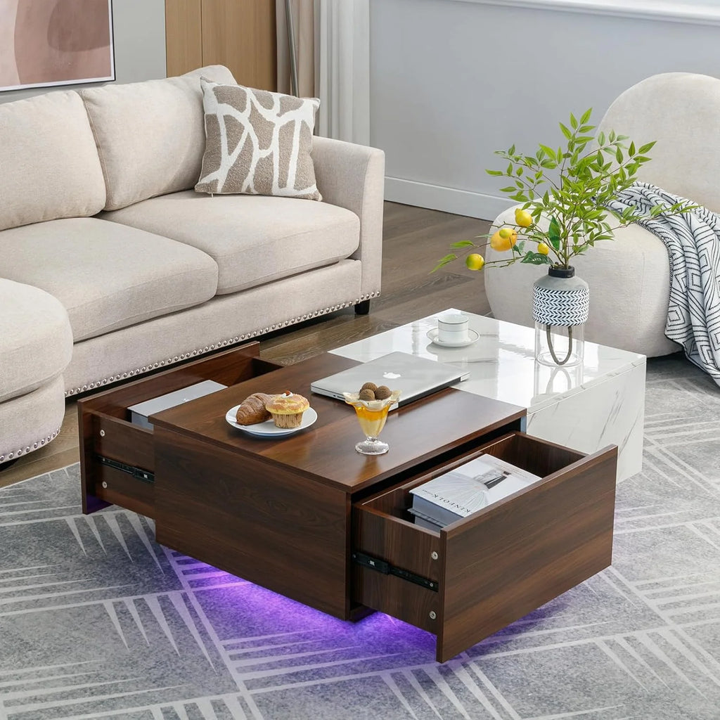 43" LED Coffee Table with 2 Storage Drawers W3874