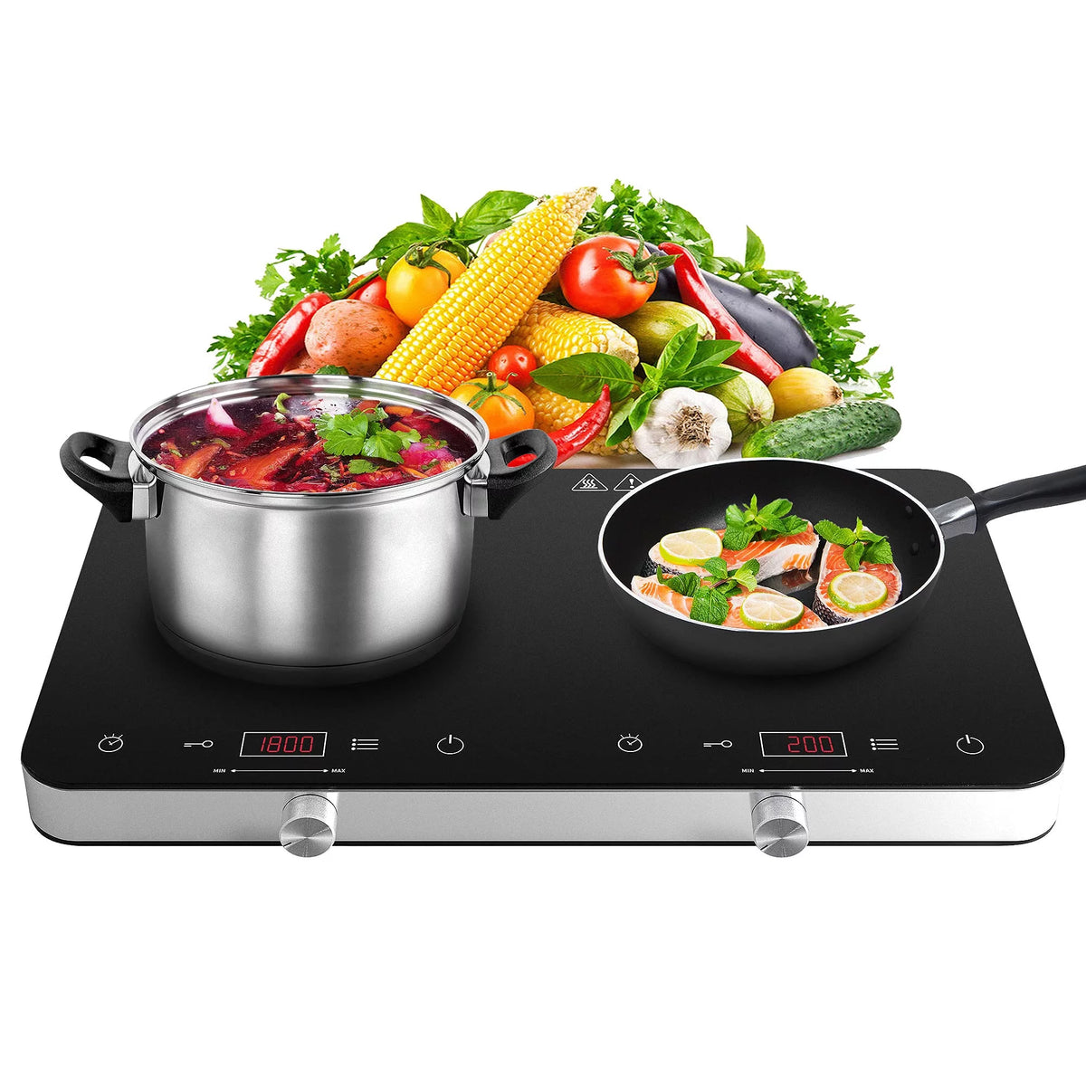 1800W Double Burner Electric Induction Cooktop J61576