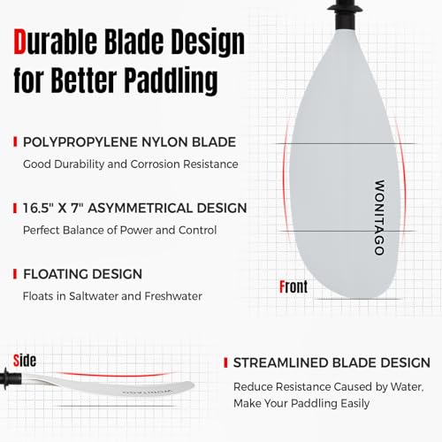 Adjustable Fiberglass Shaft Nylon Blade Kayak Paddle N436143