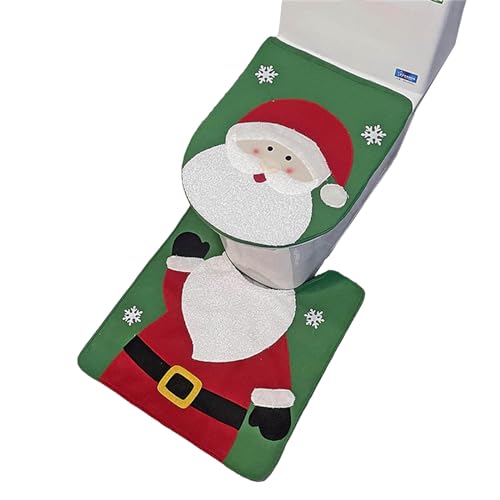 Christmas Snowman Toilet Seat Cover and Mat Bathroom Set W600