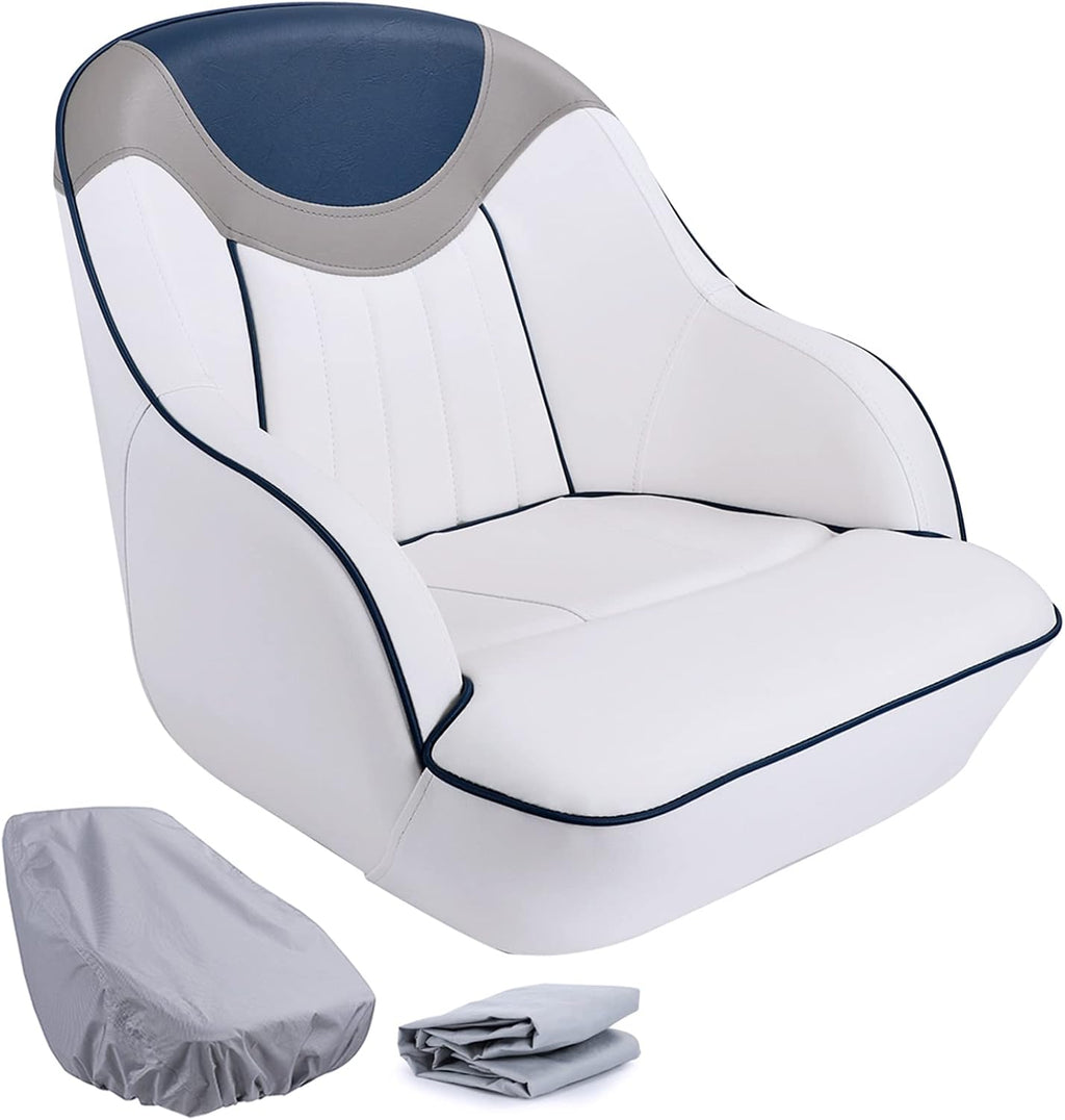 Pontoon Boat Captain Bucket Seat with Cover V8260