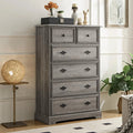 Grey 6 Drawer Wood Dresser H582