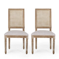 Light Gray Natural Wood Dining Chair Set of 2 Q740237