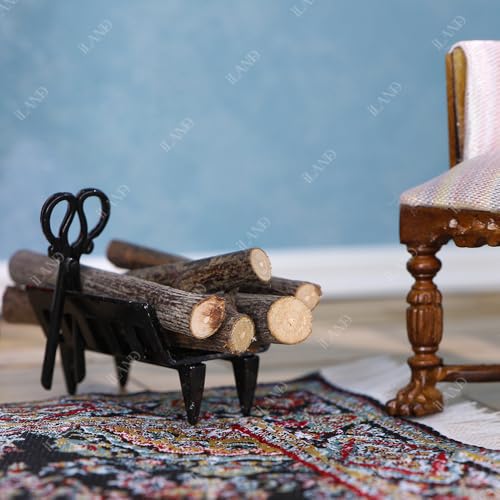Dollhouse Fireplace and Accessories 1/12 Scale 4pcs N1188