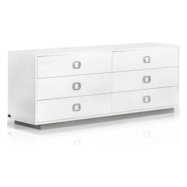 White Six Drawers Wood Dresser Y175