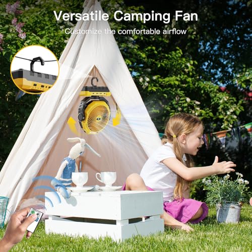 3-in-1 Camping Fan with Light & Remote V586