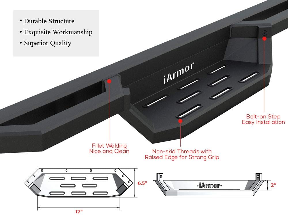 Running Boards Rocker Slider Compatible with Ram 1500 Regular Cab & Ram 2500 3500 T6033