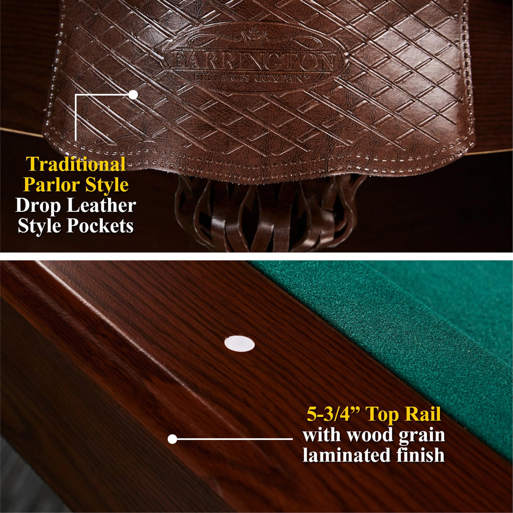 Burgundy Pool Table with Cue Rack and Dartboard Set T6739