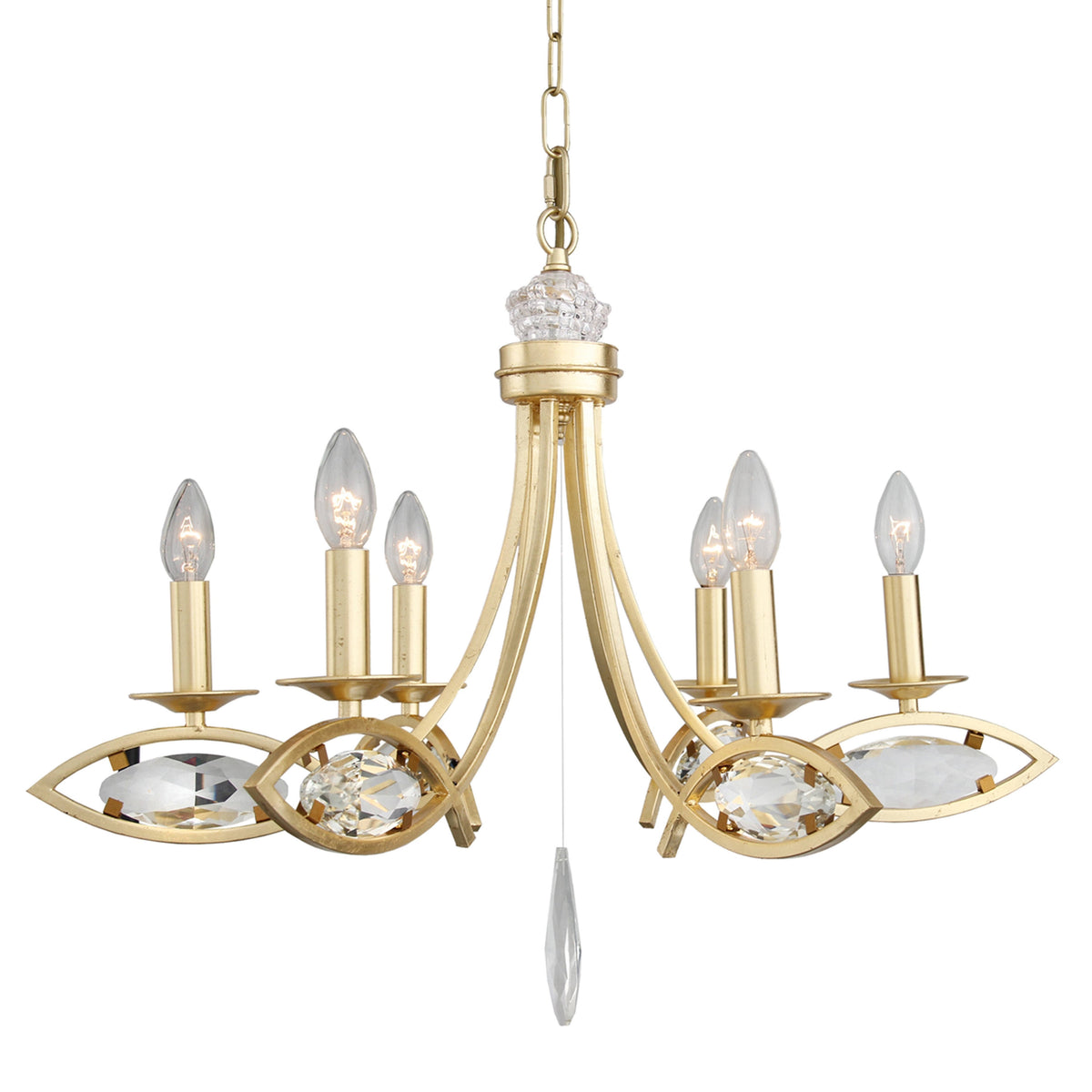 6 Light Candle Style Chandelier H417