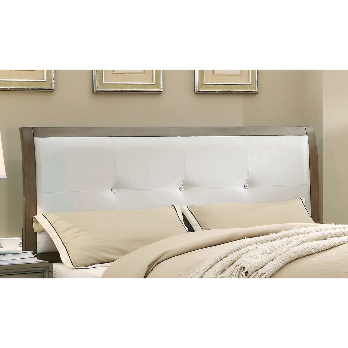 Brown Faux Leather Upholstered Platform Bed G96066