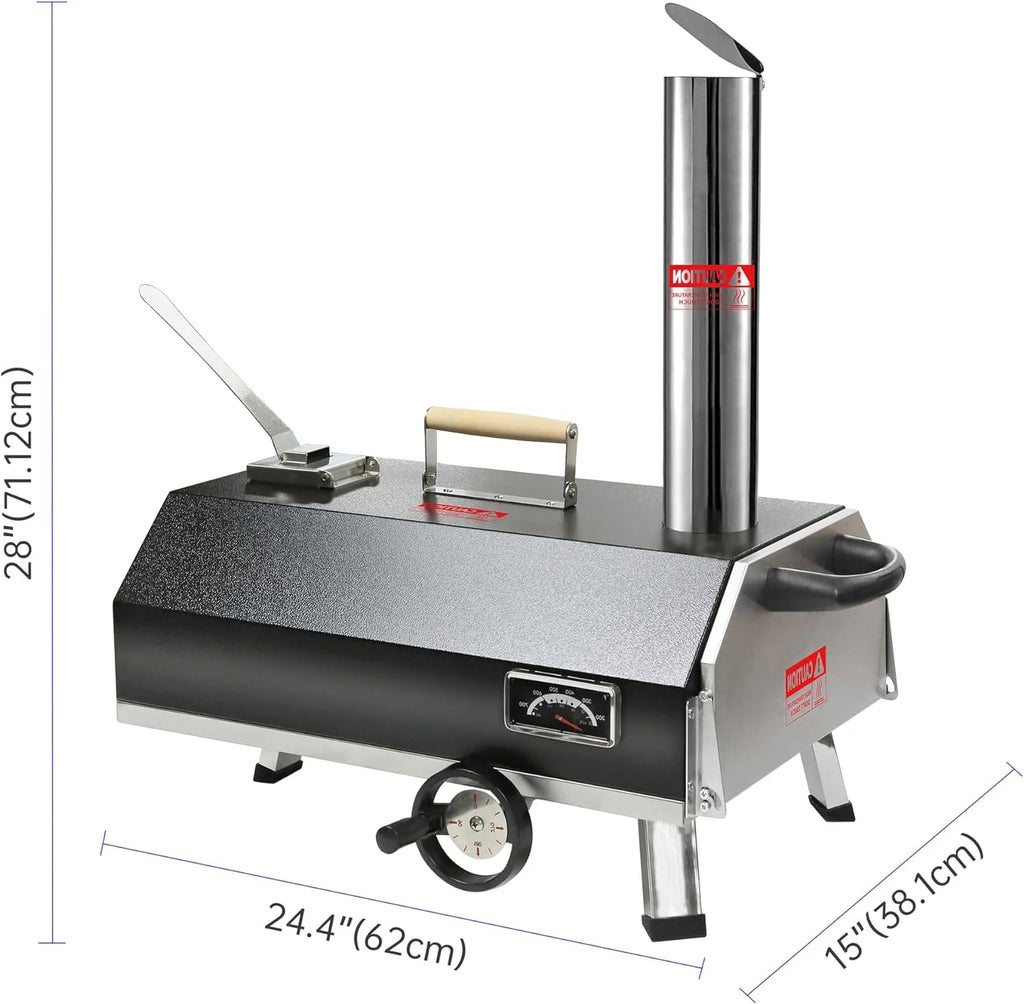 12" Portable Wood Fired Pizza Oven with Carry Bag O99583