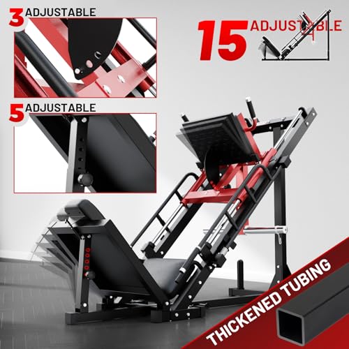Adjustable Leg Press Hack Squat Machine with Weight Storage J46303