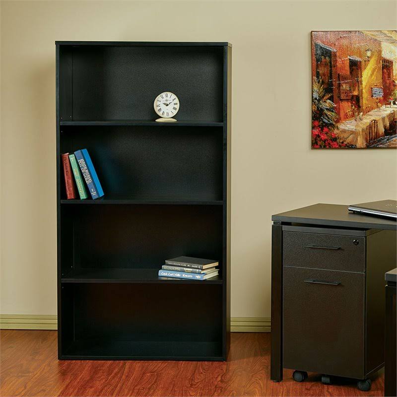 Black 4 Shelf Bookcase S7510