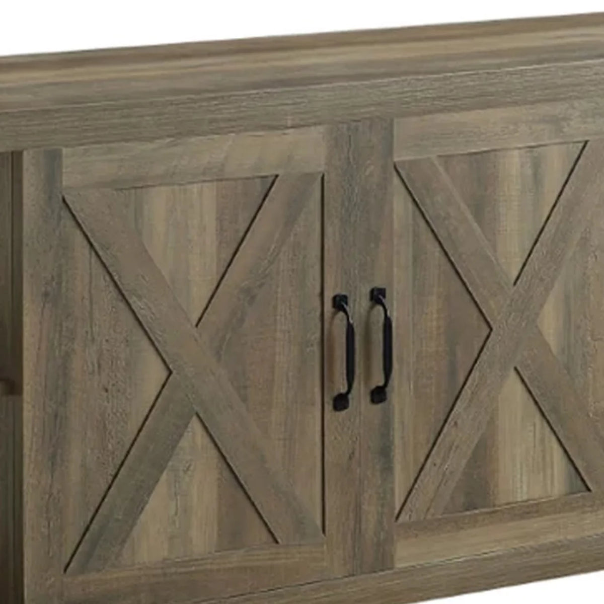 71 Inch Oak Brown TV Entertainment Center Cabinet U8414