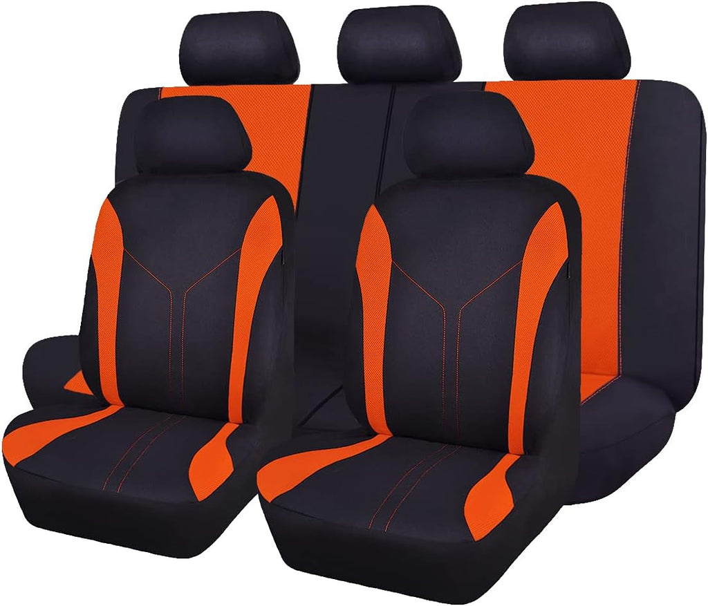 Black Pink Polyester Car Seat Covers V112909