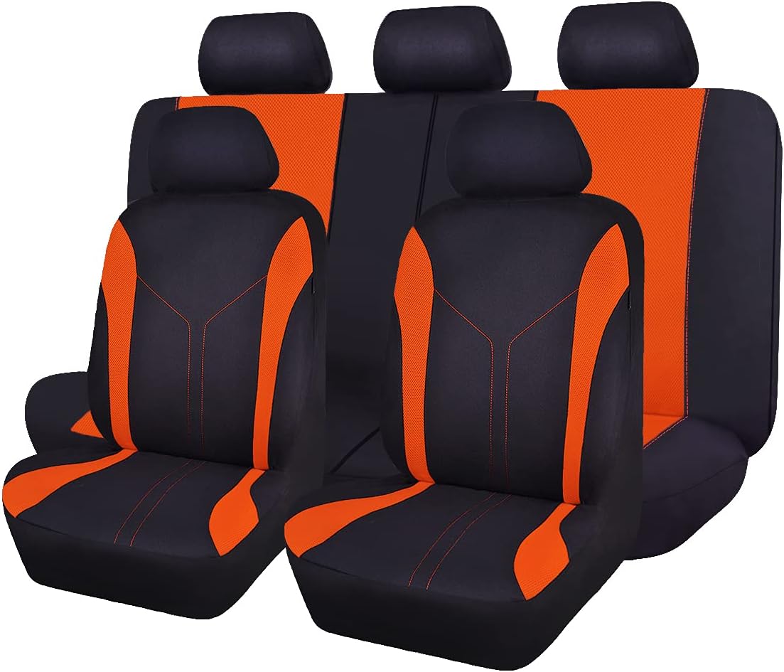 Black Pink Polyester Car Seat Covers V112909