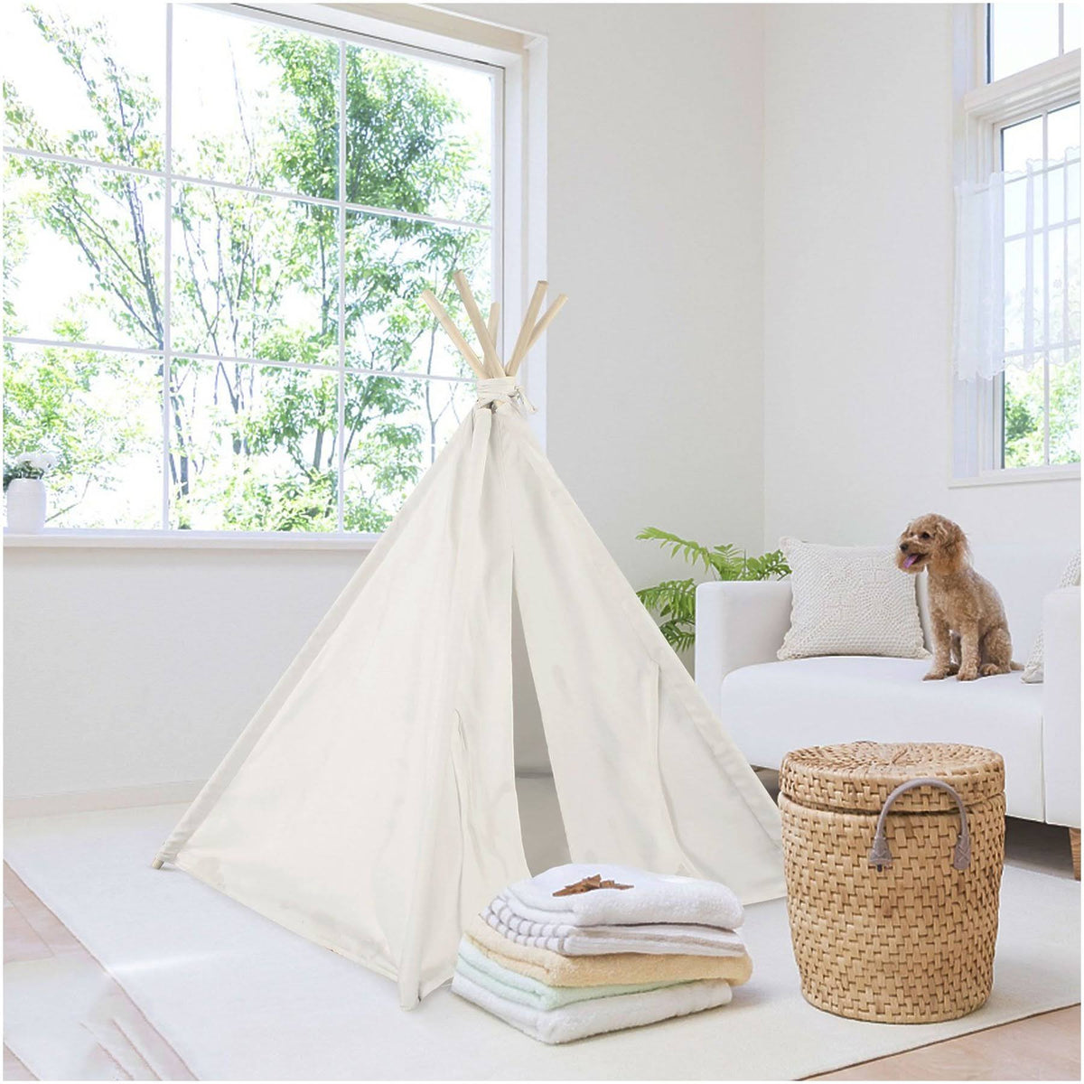 Foldable Cotton Canvas Pet Bed V1076