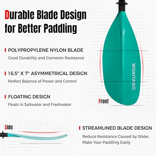 Adjustable Fiberglass Shaft Nylon Blade Kayak Paddle N436143