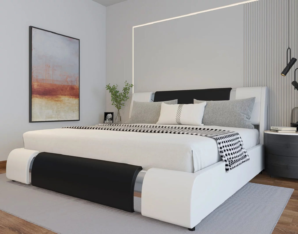 King Size Bed Frame with Adjustable Headboard H551