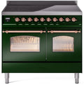 40 Induction Range with Electric Oven in Emerald Green with Copper Trim V401
