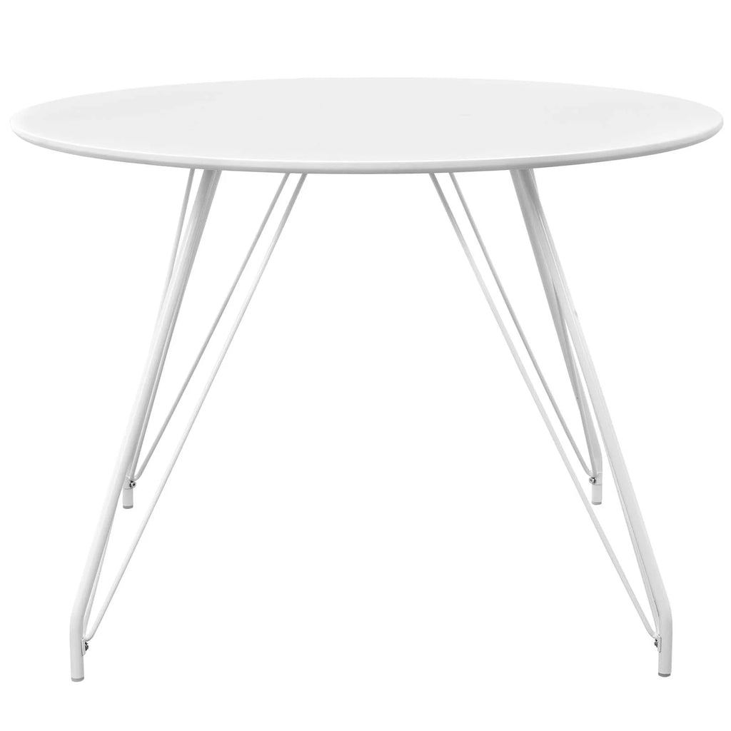 White Wood Metal Dining Table V278418