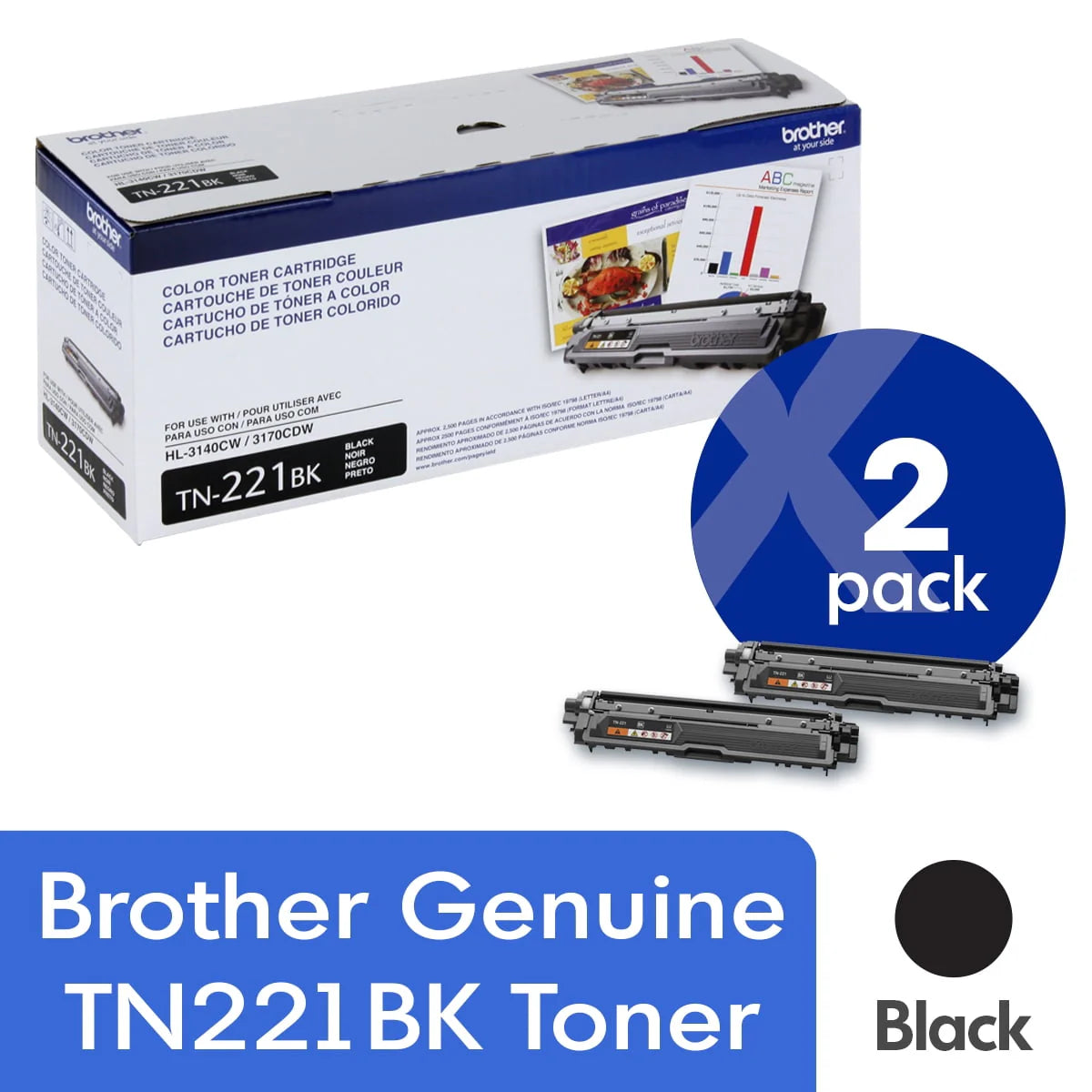 Black Standard-Yield Toner Cartridge 2 Pack D599
