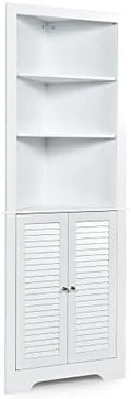 Corner Hutch Cabinet with Shutter Doors and Adjustable X392