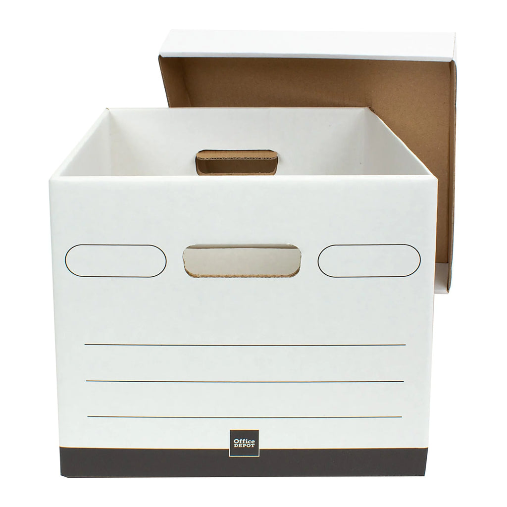 Heavy-Duty Storage Boxes Letter/Legal Size White/Black Pack Of 5 V9043