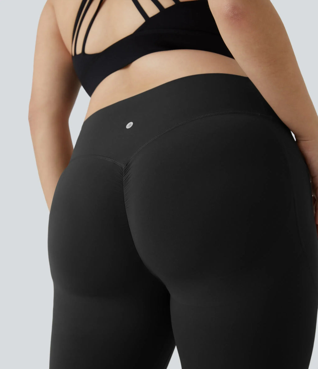 High Waisted Tummy Control Shaping Leggings Plus Size V49301