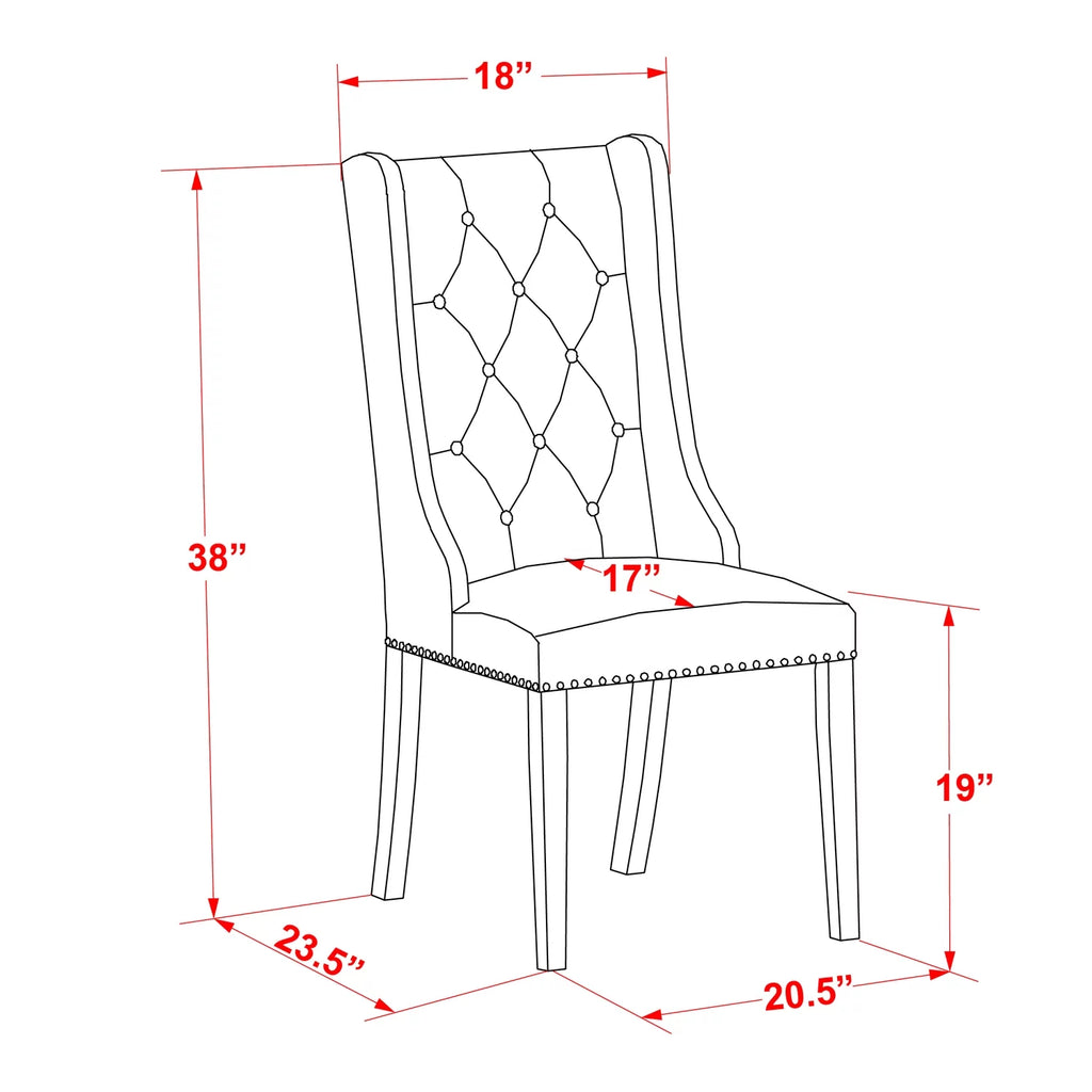 38" Fabric Dining Chairs Set of 2 B7168