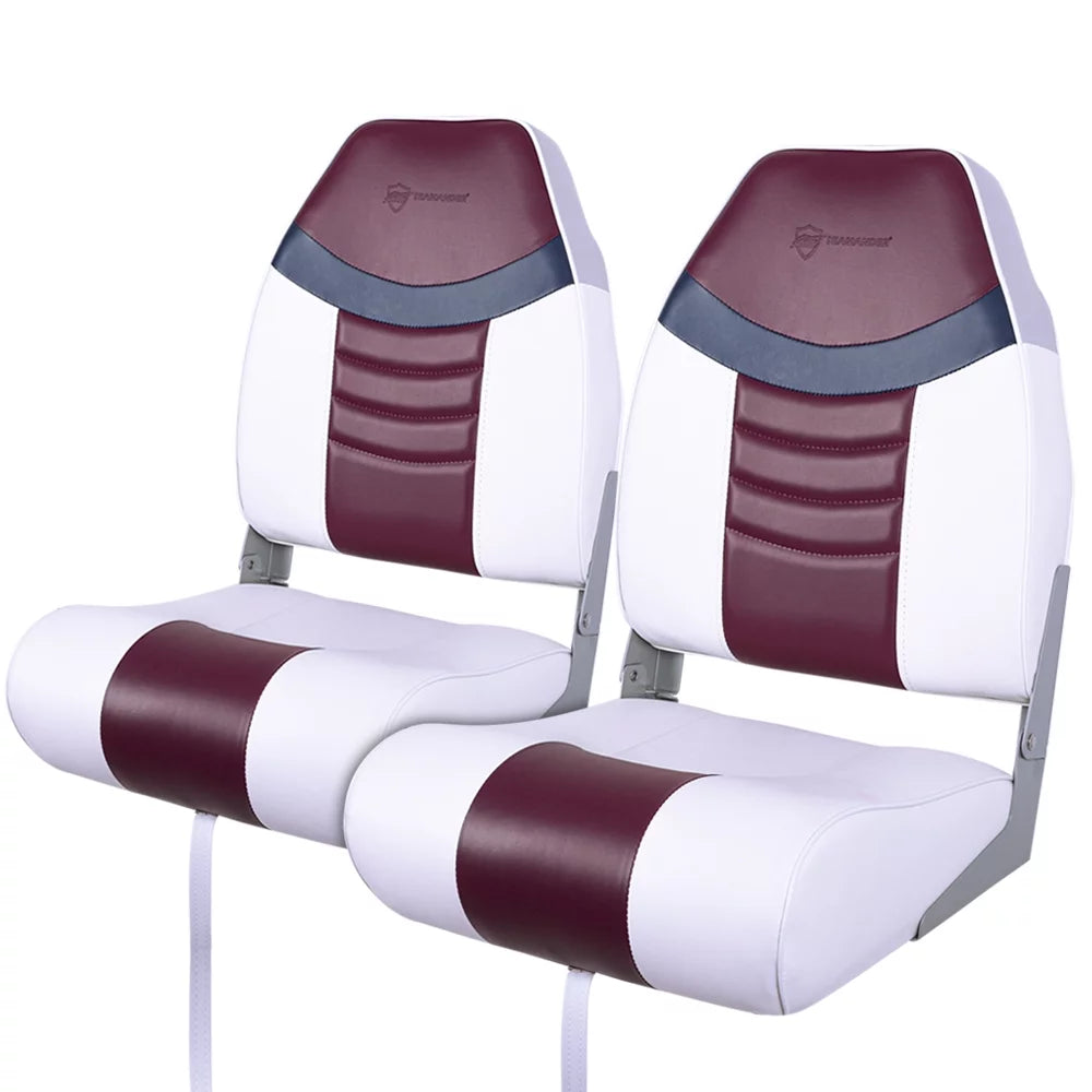 White Burgundy Navy Folding Boat Seat F9543