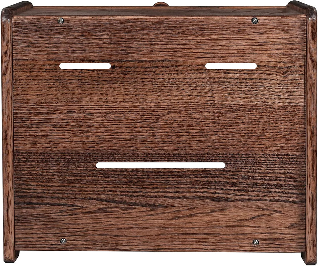 Solid Wood Oak Bread Box with Clear Window N924