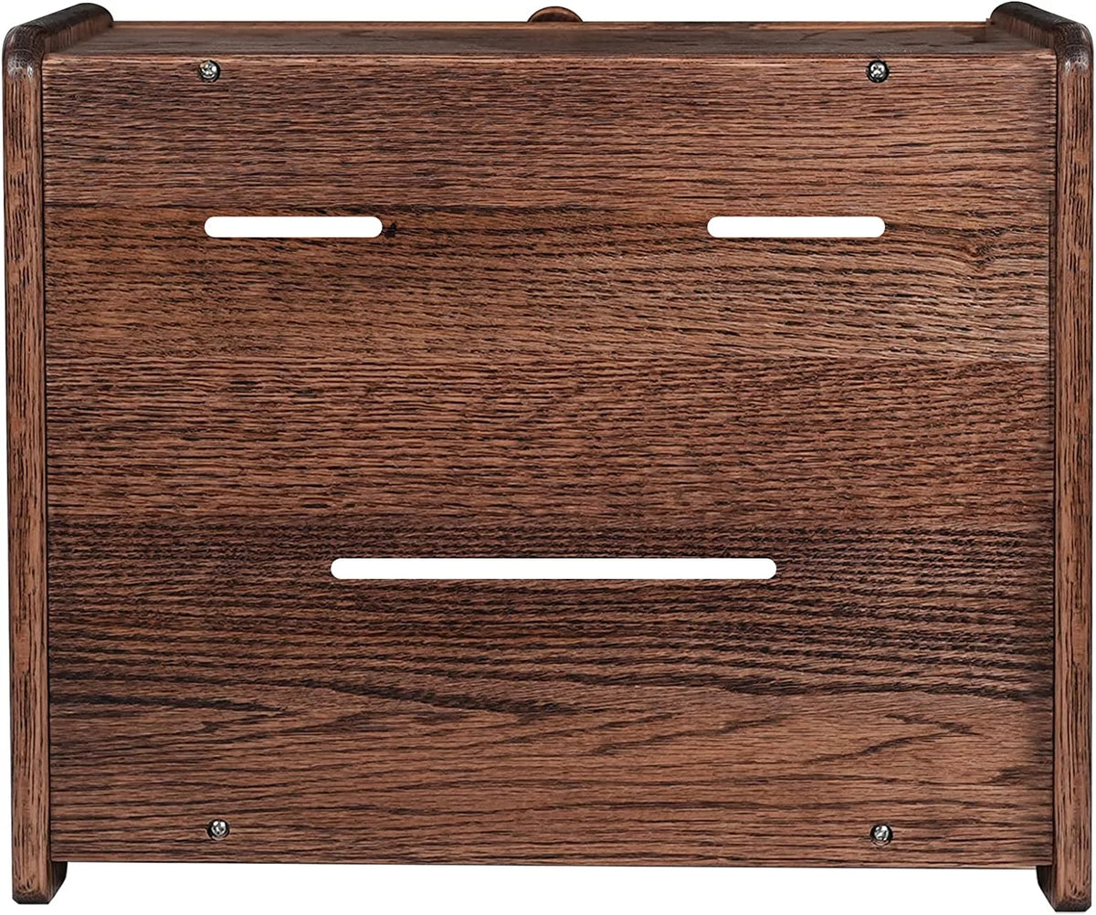 Solid Wood Oak Bread Box with Clear Window N924