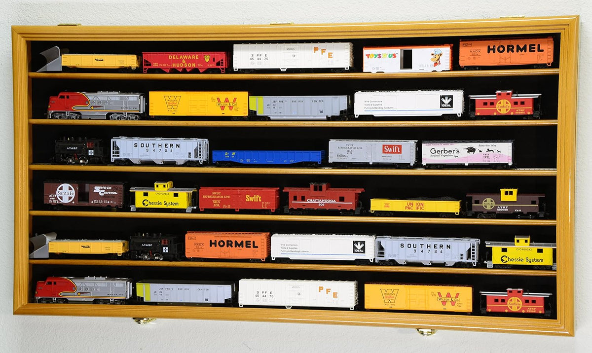 HO Scale Model Train Display Case Cabinet Wall Rack J76929