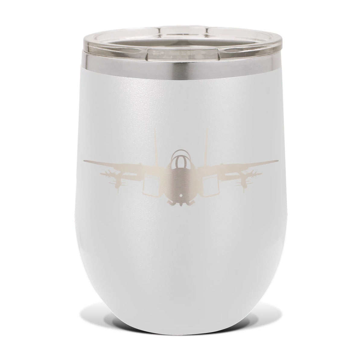 12 oz Stainless Steel Vacuum Insulated Wine Tumbler with Clear Lid A1240