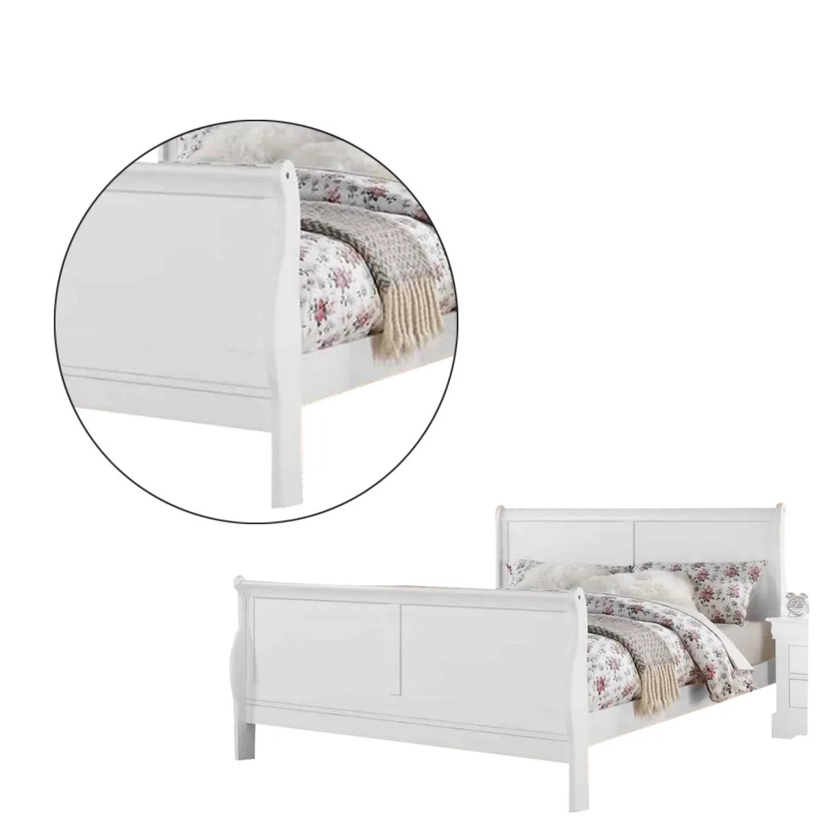 Full Size Bed with Sleek Legs U443781