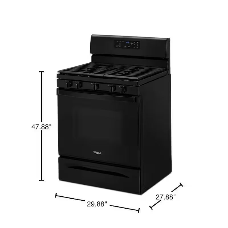Gas Range with Self Cleaning and Center Oval Burner in Black R4564
