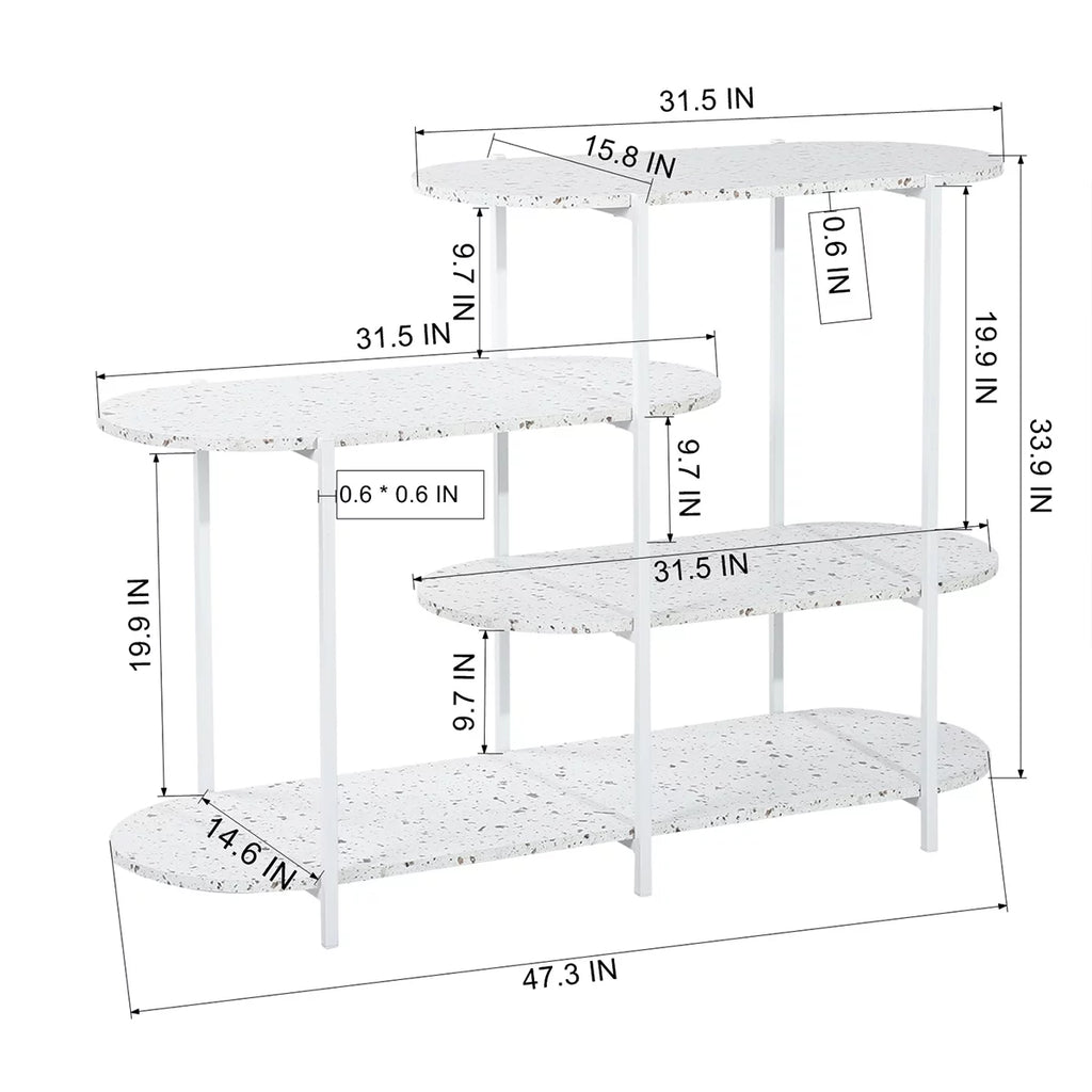 4-Tier Marble White Storage Shelf Z1587
