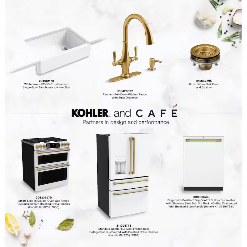 Brushed Brass Refrigerator Handle Kit O653