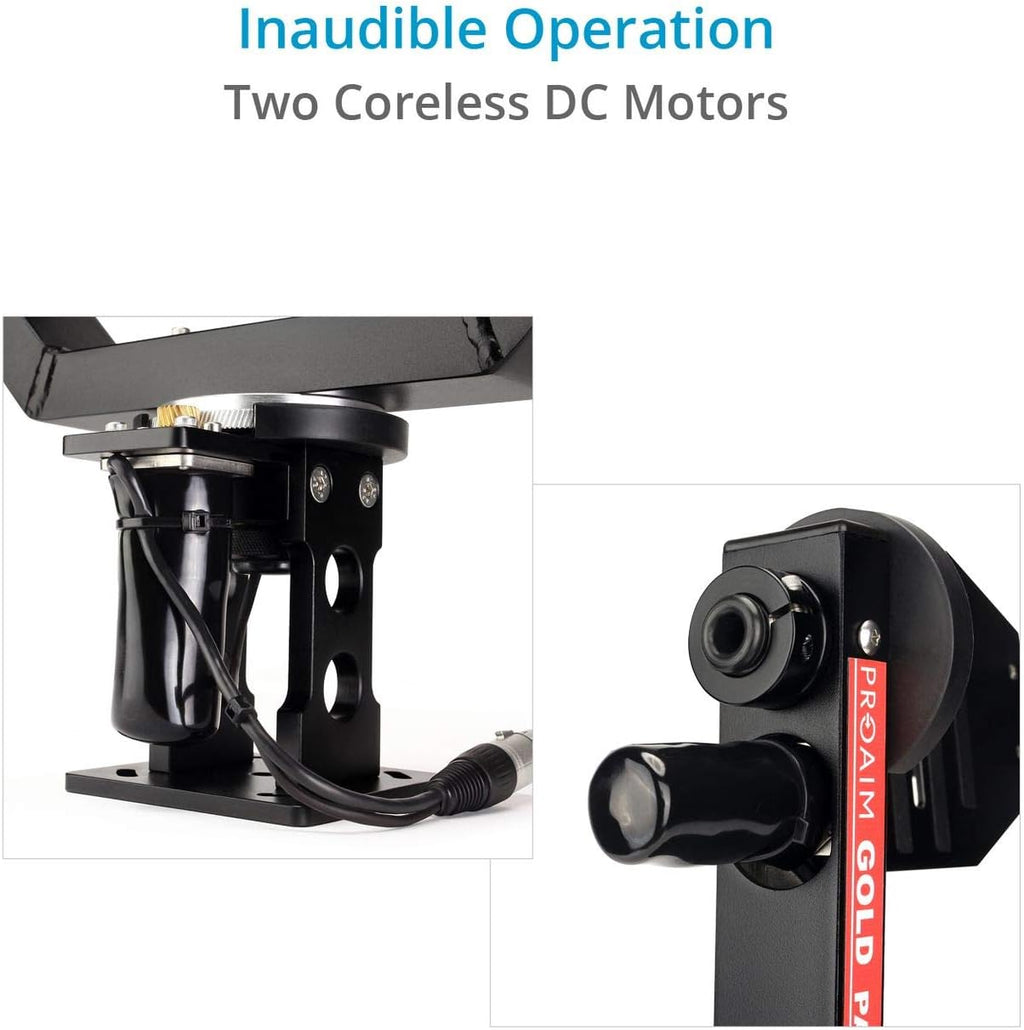 Gold Motorized Camera Pan Tilt Head with Joystick Control D612825