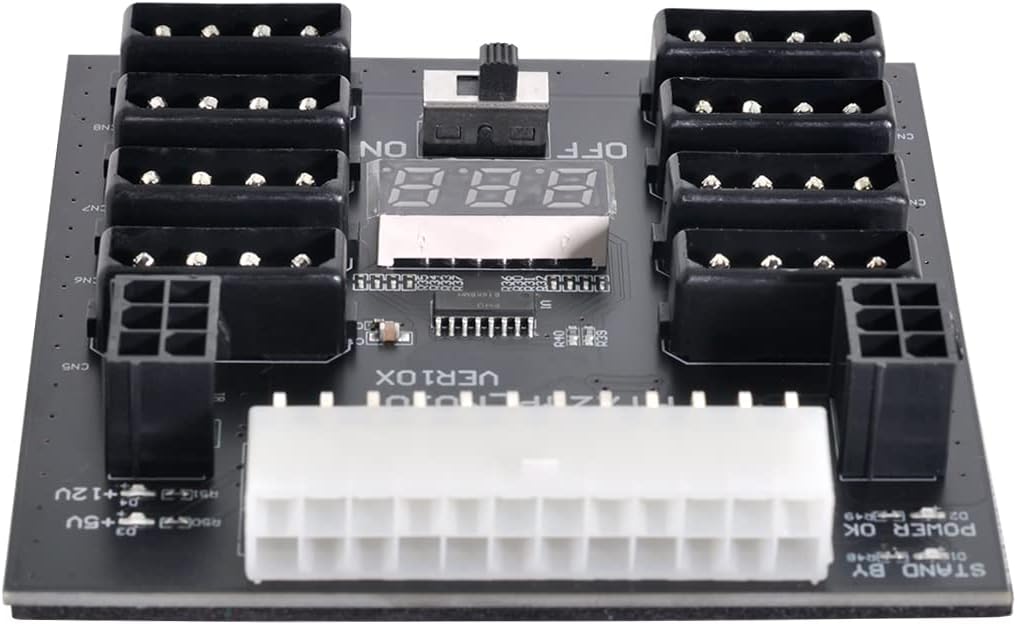 1200W Server PSU Power Supply Breakout Board Adapter with 17 Ports ATX 6 Pin Q63464