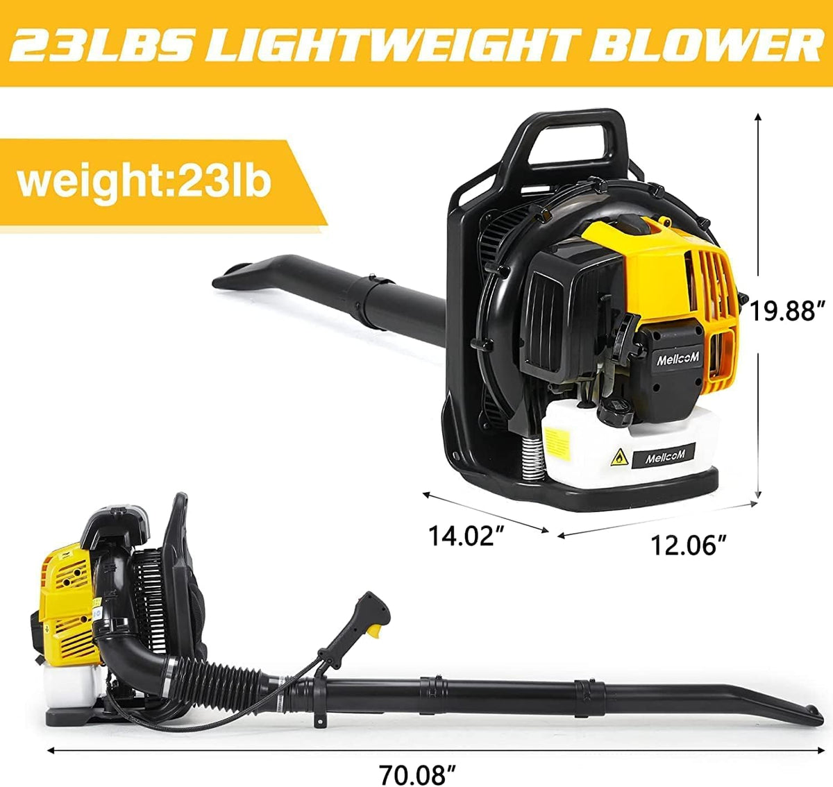 52cc 2-Cycle Gas Backpack Leaf Blower 650 CFM F333