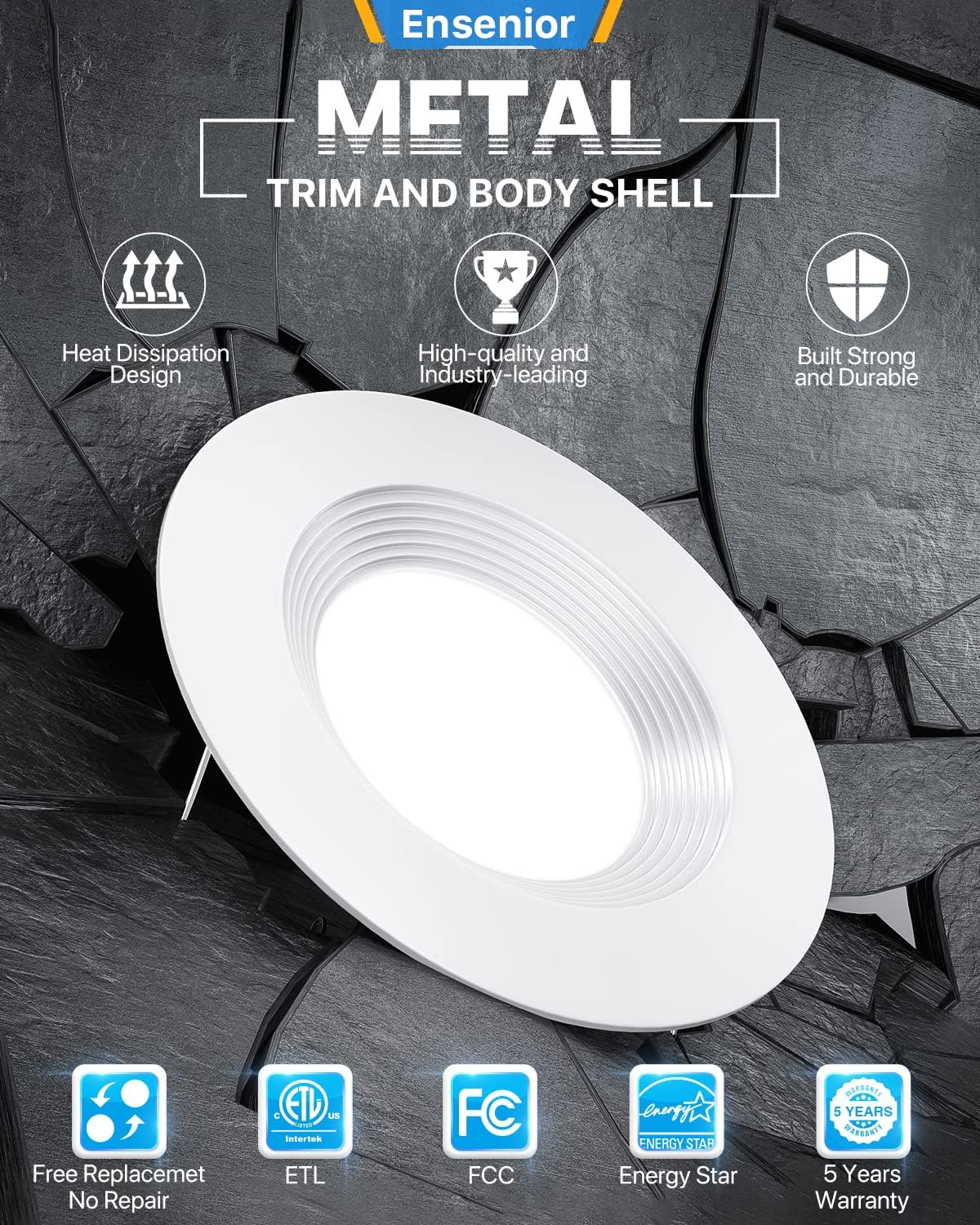 12 Pack 5/6 Inch LED Recessed Lighting, Dimmable Downlight V840