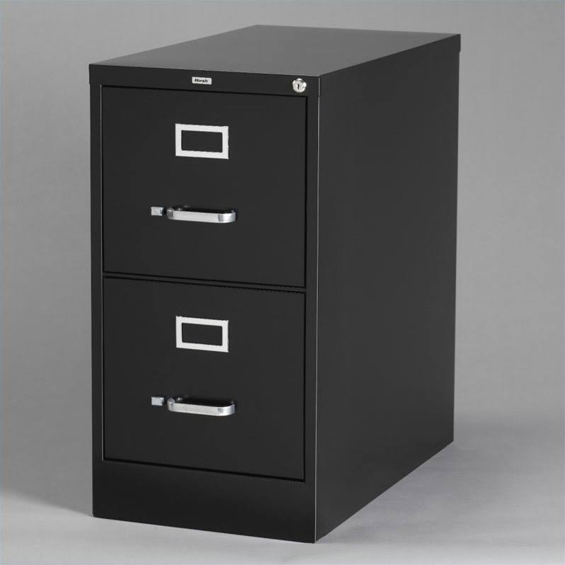 Black 2 Drawer Letter File Cabinet with Lock G996398