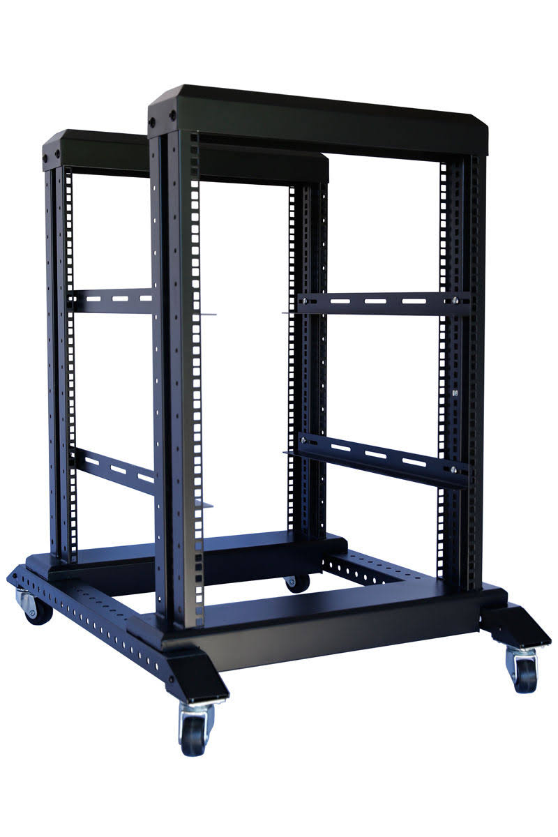 15U 4 Post Open Frame Steel Network Rack 24" Deep B46031