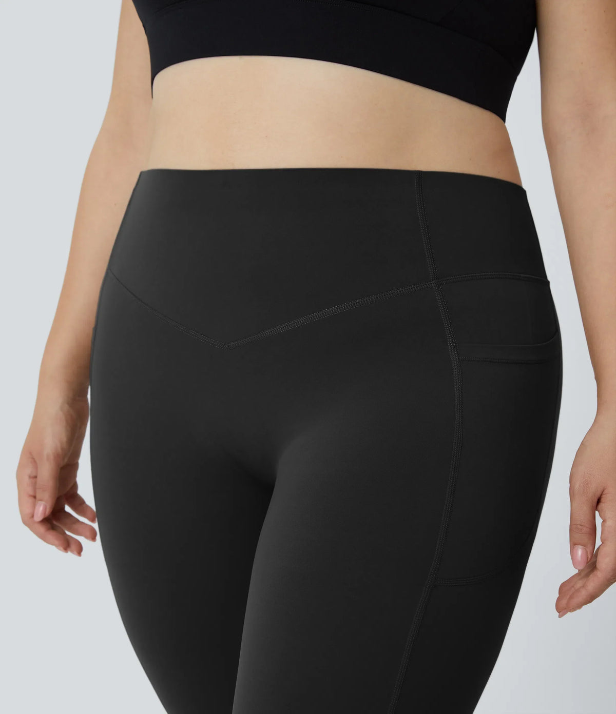 High Waisted Tummy Control Shaping Leggings Plus Size V49301